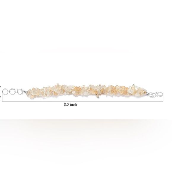 Brazilian Citrine Chips Twisted Bracelet in Platinum Over Sterling Silver - Picture 7 of 8